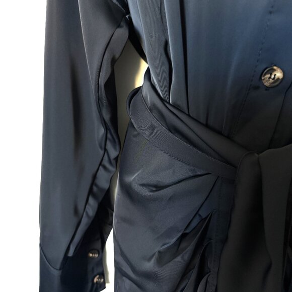 BTFBM Dress Women's Midi Dark Blue Long Sleeve Evening Size L - Picture 3 of 14